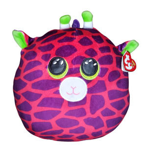 TY Pink Gilbert Giraffe Polyester Fiber Squish-a-Boo - Medium - NWT
